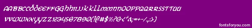 Eringobraghci Font – White Fonts on Purple Background