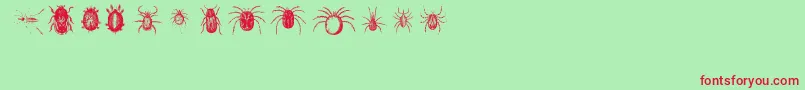 Bugbats Font – Red Fonts on Green Background