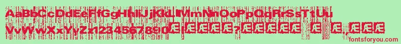 XeroxMalfunctionBrk Font – Red Fonts on Green Background