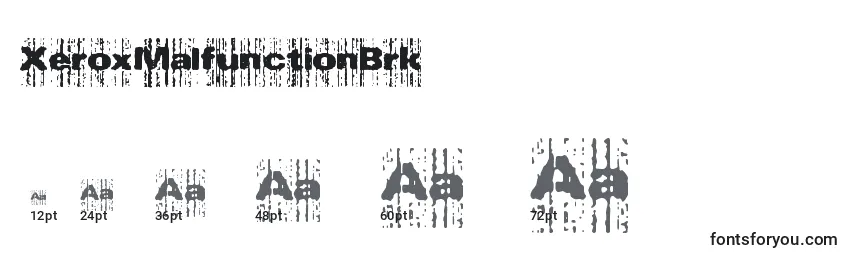 Размеры шрифта XeroxMalfunctionBrk