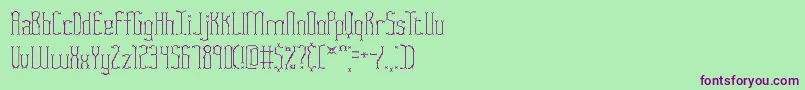 フォントFasciiTwigsBrk – 緑の背景に紫のフォント