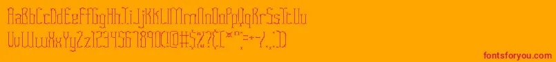 FasciiTwigsBrk-Schriftart – Rote Schriften auf orangefarbenem Hintergrund