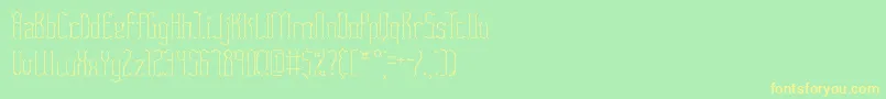 フォントFasciiTwigsBrk – 黄色の文字が緑の背景にあります