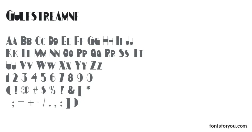 Шрифт Gulfstreamnf – алфавит, цифры, специальные символы