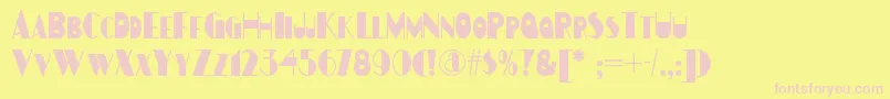 Gulfstreamnf Font – Pink Fonts on Yellow Background