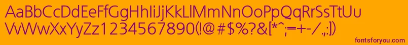 QuebecLight Font – Purple Fonts on Orange Background