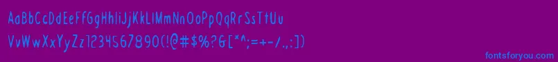 DraftingTableCondensed Font – Blue Fonts on Purple Background