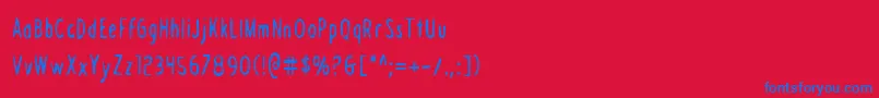 DraftingTableCondensed Font – Blue Fonts on Red Background