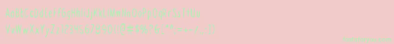 DraftingTableCondensed Font – Green Fonts on Pink Background