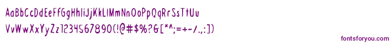 Шрифт DraftingTableCondensed – фиолетовые шрифты на белом фоне