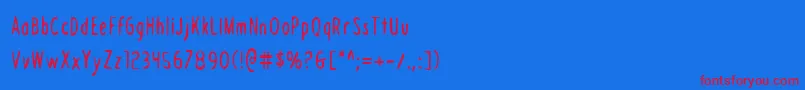 DraftingTableCondensed Font – Red Fonts on Blue Background