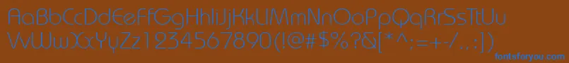 Bauhauslightett Font – Blue Fonts on Brown Background