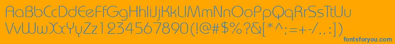 Bauhauslightett Font – Blue Fonts on Orange Background