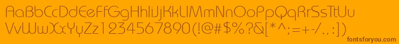 Bauhauslightett Font – Brown Fonts on Orange Background