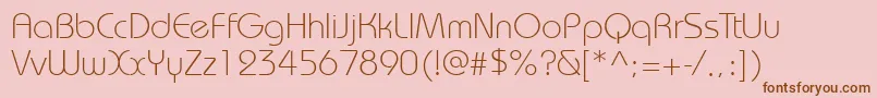 Bauhauslightett Font – Brown Fonts on Pink Background