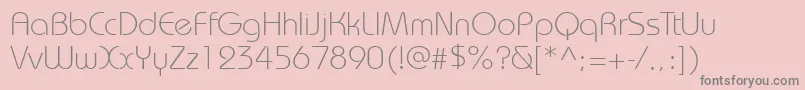 Bauhauslightett Font – Gray Fonts on Pink Background