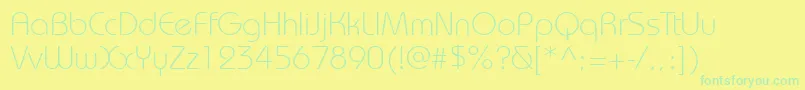 Bauhauslightett Font – Green Fonts on Yellow Background