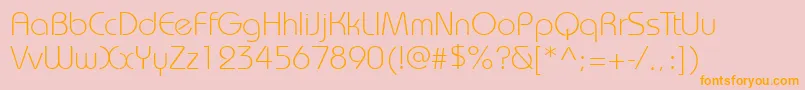 Bauhauslightett Font – Orange Fonts on Pink Background
