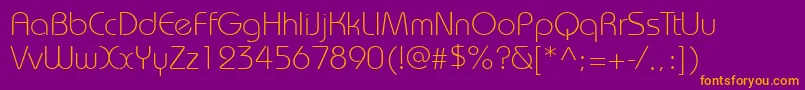Bauhauslightett Font – Orange Fonts on Purple Background