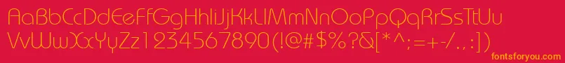 Bauhauslightett Font – Orange Fonts on Red Background