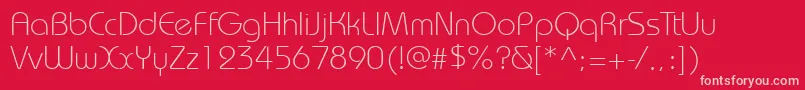 Bauhauslightett Font – Pink Fonts on Red Background