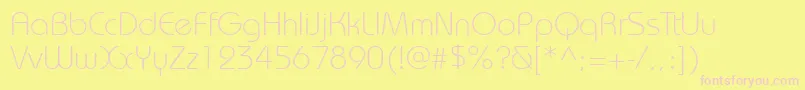 Bauhauslightett Font – Pink Fonts on Yellow Background
