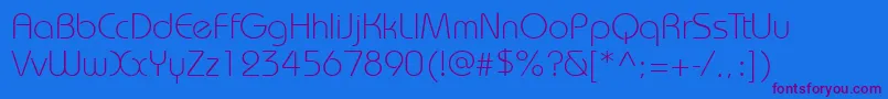 Bauhauslightett Font – Purple Fonts on Blue Background