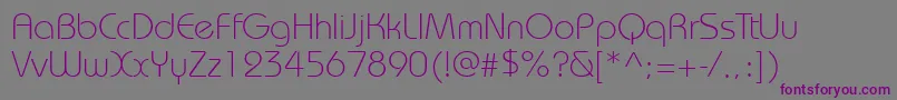Bauhauslightett Font – Purple Fonts on Gray Background