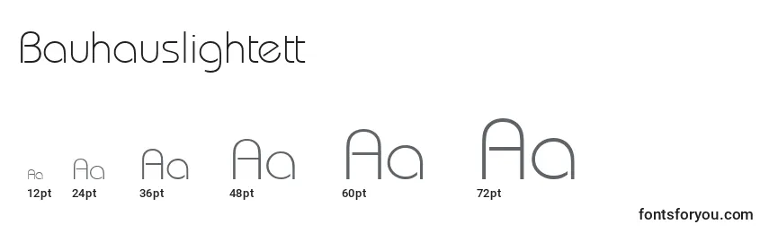 Bauhauslightett Font Sizes