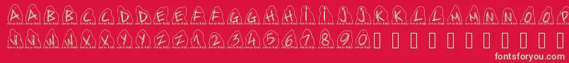 Pwdolmen Font – Green Fonts on Red Background