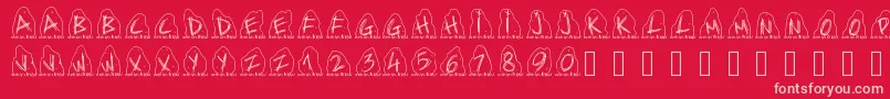 Pwdolmen Font – Pink Fonts on Red Background