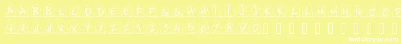 Pwdolmen Font – White Fonts on Yellow Background