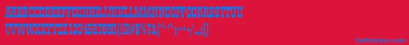 CimarronRegular Font – Blue Fonts on Red Background