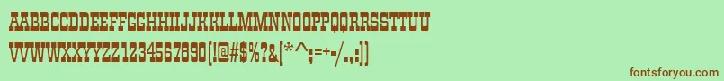 CimarronRegular Font – Brown Fonts on Green Background