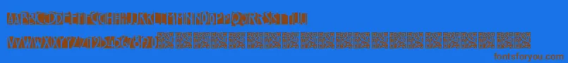 Freakytwenties-Schriftart – Braune Schriften auf blauem Hintergrund