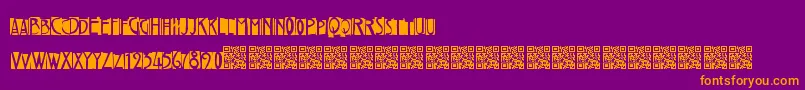 Weitere Informationen zur Freakytwenties-Schriftart Freakytwenties-Schriftart – Orangefarbene Schriften auf violettem Hintergrund