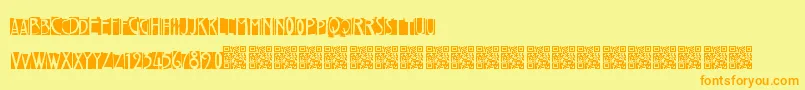 Freakytwenties-Schriftart – Orangefarbene Schriften auf gelbem Hintergrund