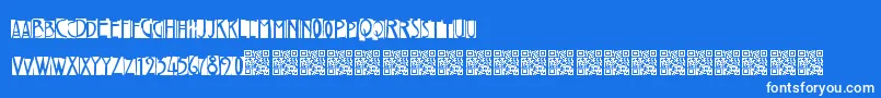 Weitere Informationen zur Freakytwenties-Schriftart Freakytwenties-Schriftart – Weiße Schriften auf blauem Hintergrund