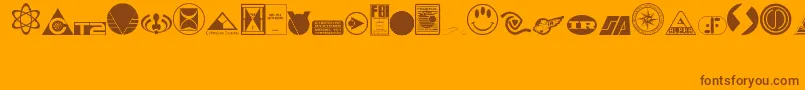 SciFiLogos Font – Brown Fonts on Orange Background