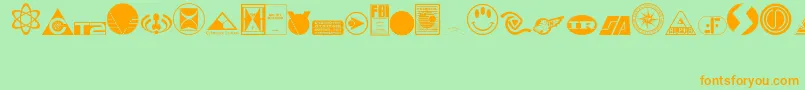 SciFiLogos Font – Orange Fonts on Green Background