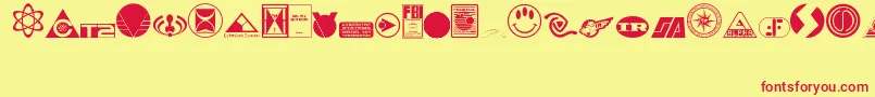 SciFiLogos Font – Red Fonts on Yellow Background