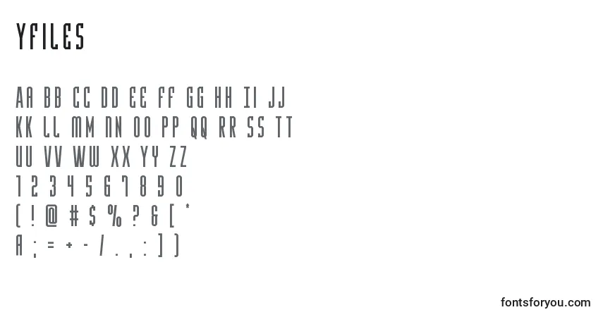 Schriftart Yfiles – Alphabet, Zahlen, spezielle Symbole
