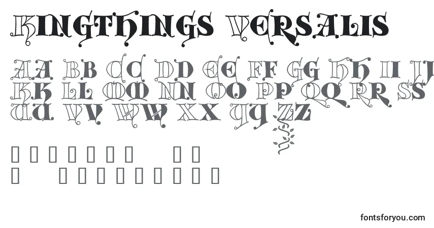 Шрифт Kingthings Versalis – алфавит, цифры, специальные символы