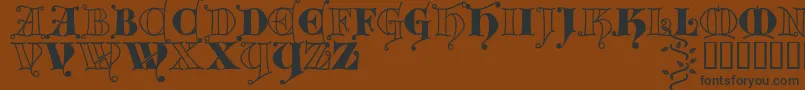 Kingthings Versalis-fontti – mustat fontit ruskealla taustalla