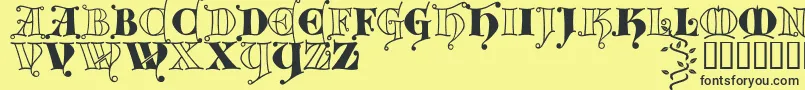 Fonte Kingthings Versalis – fontes pretas em um fundo amarelo