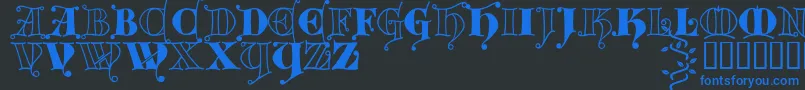 Kingthings Versalis Font – Blue Fonts on Black Background