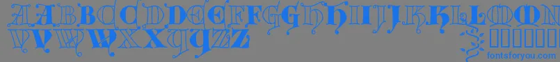 Kingthings Versalis Font – Blue Fonts on Gray Background