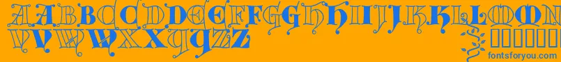 Kingthings Versalis-fontti – siniset fontit oranssilla taustalla