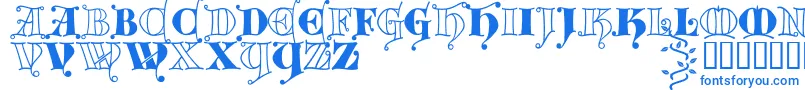 Kingthings Versalis-Schriftart – Blaue Schriften auf weißem Hintergrund