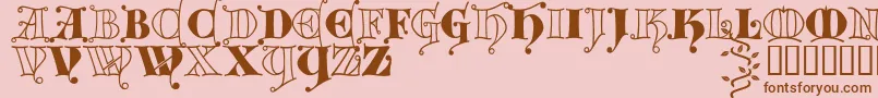 Kingthings Versalis-Schriftart – Braune Schriften auf rosa Hintergrund